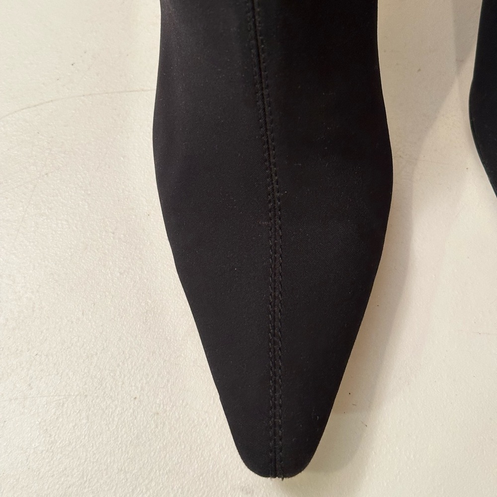 GUCCI vintage black elastic type material with black leather on sides and back - Picture 2 of 5